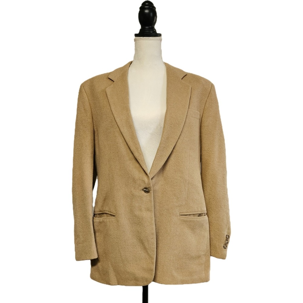 Vintage Barrie Pace Ltd 100%‎ Camel Hair Blazer Size 12 Quiet Luxury Preppy